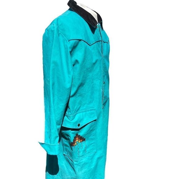 Vintage Saddlesmith Outfitters horseback riding duster long coat large. 0525 - Picture 7 of 10